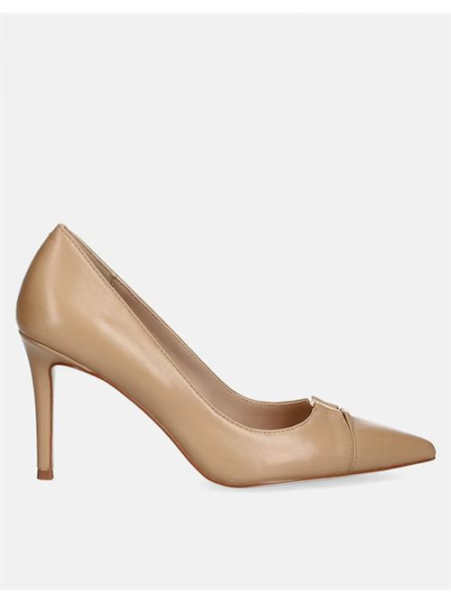 LEATHER DECOLLETE TWIN SET | 261TCP03013161 DELICATE SAND